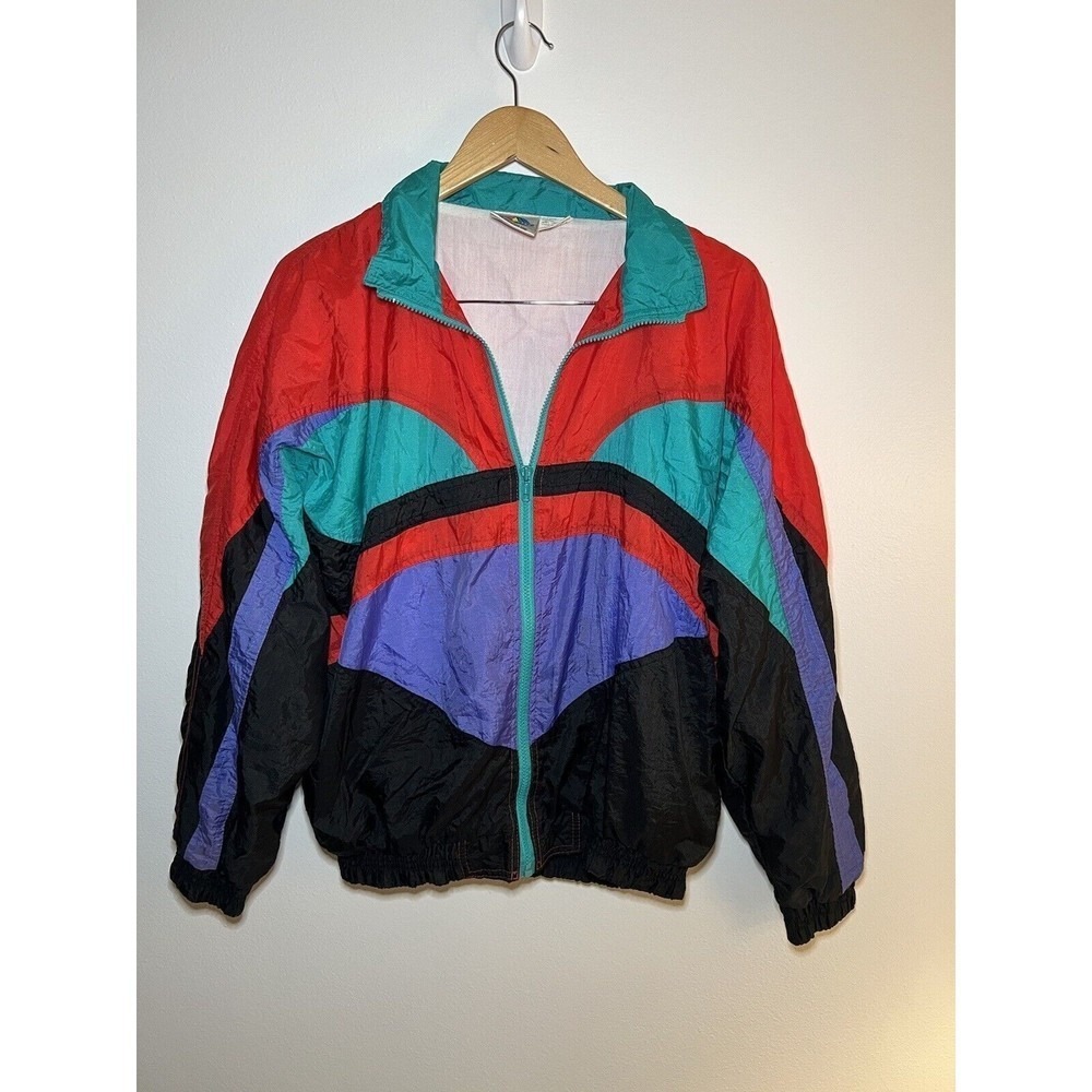 London Fog Windbreaker Full Zip Jacket Womens Size 18 Vintage VTG